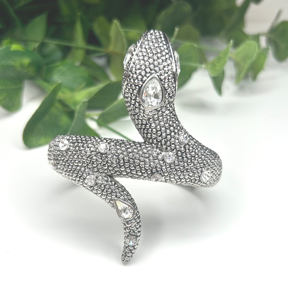 Sparkling Crystal Snake Coil Bracelet Bangle Cuff‎ Rhinestone Statement